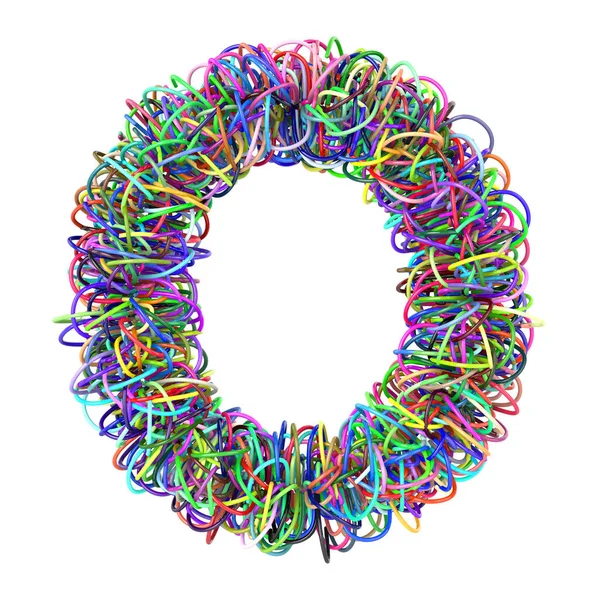 3D színes vezetékek kreatív rajzfilm dekoratív levél O — Stock Fotó