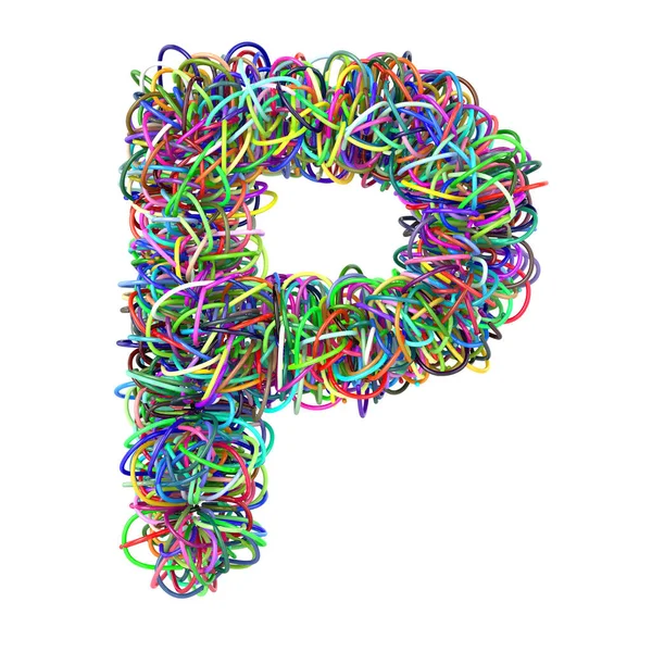 3D barevné dráty kreativní kreslený dekorativní dopis P — Stock fotografie