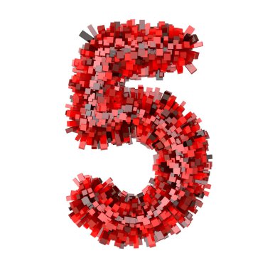 3D Red Bricks yaratıcı çizgi film dekoratifi numara 5