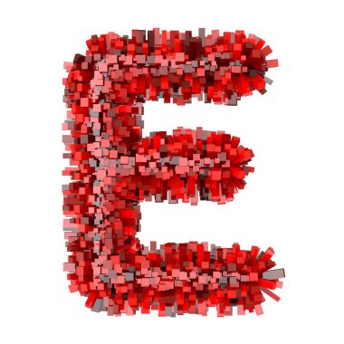3D Red Bricks karikatür yaratıcı dekoratif harf E