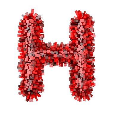 3D Red Bricks çizgi film yaratıcı dekoratif harf H