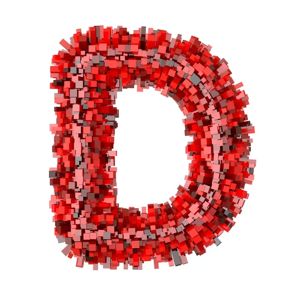3D Red Bricks karikatür yaratıcı dekoratif harf D — Stok fotoğraf