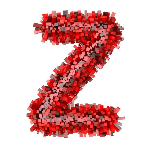 3d tijolos vermelhos desenhos animados criativo letra decorativa Z — Fotografia de Stock