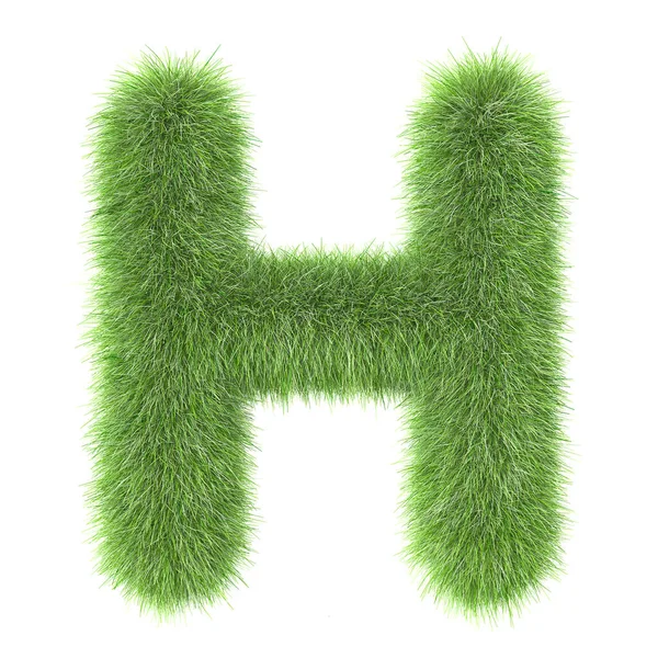 3d hierba creativa de dibujos animados naturaleza decorativa letra H — Foto de Stock