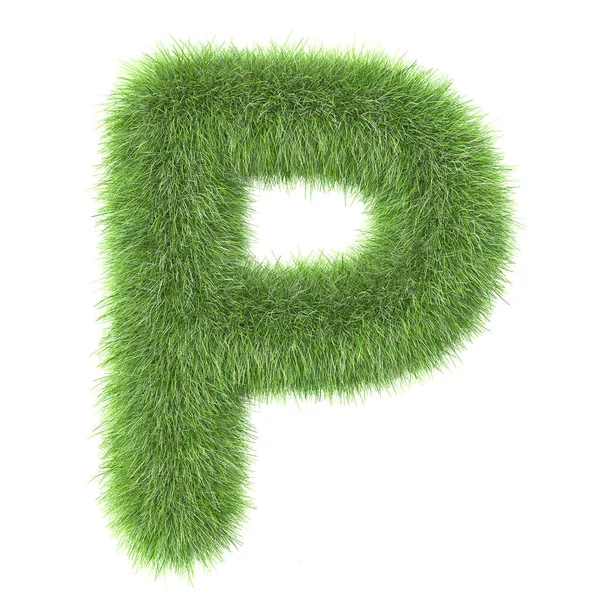 3d Grass kreativní kreslený příroda dekorativní dopis P — Stock fotografie