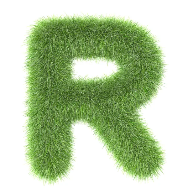 3D草の創造的な漫画の自然装飾文字R — ストック写真