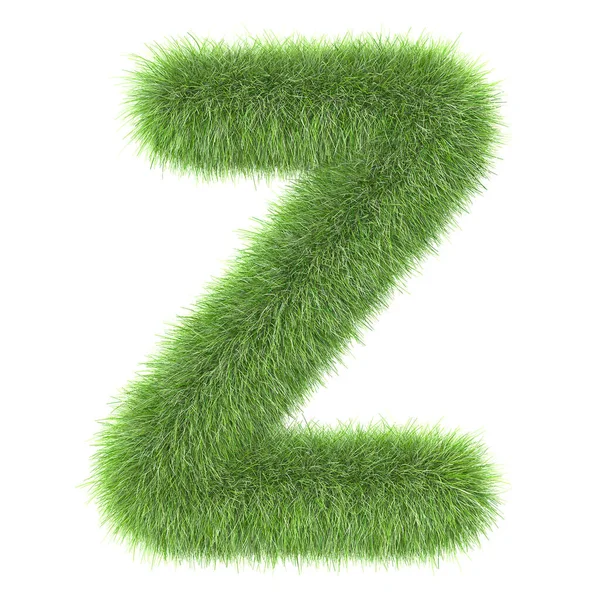 3d grama criativo desenho animado natureza decorativo letra z — Fotografia de Stock