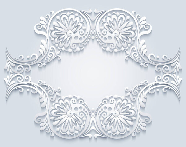 Abstract vector ornamental nature vintage frame.