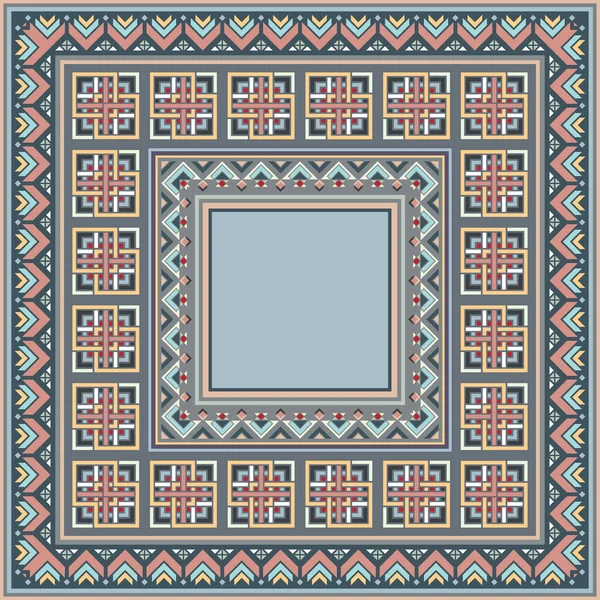 Bunter Vektor-Mosaikteppich mit abstrakten ethnischen geometrischen Ornamenten. — Stockvektor