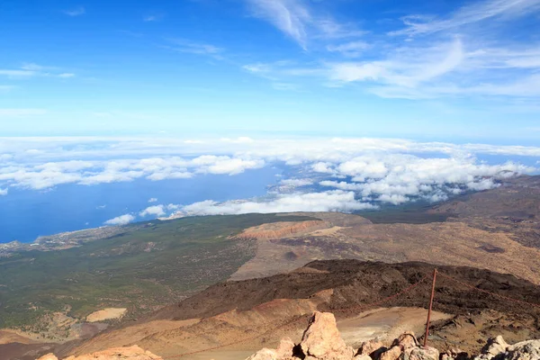 Πανόραμα Άποψη Από Ηφαίστειο Mount Teide Προς Την Πόλη Puerto — Φωτογραφία Αρχείου