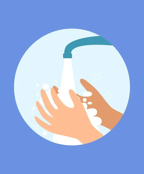 Vektorsymbol Zum Händewaschen Illustration Der Prävention Während Einer Pandemie Hygiene — Stockvektor