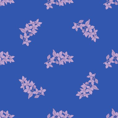 Kesintisiz renk Tekstil desen. Çiçek, dal çiçek mürekkep kroki ile bitki