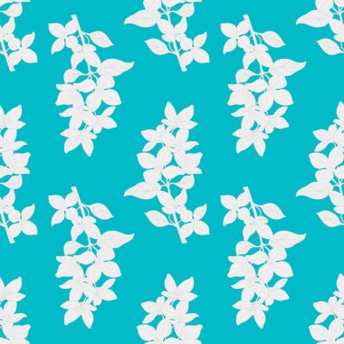 Kesintisiz renk Tekstil desen. Çiçek, dal çiçek mürekkep kroki ile bitki