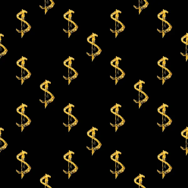 Altın dolar Dikişsiz desen arka plan. Bir kartvizit, afiş, poster, defter, modern elle çizilmiş grunge hat ile davet için şablon