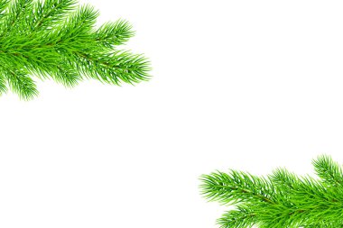 Köknar ağacı dalları ile tatil Noel çerçeve. Bir afiş, poster, davet için şablon