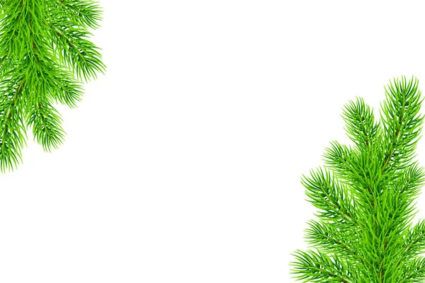モミの木の枝のホリデイ ・ クリスマス フレーム。バナー、ポスター、招待状用のテンプレート — ストックベクタ