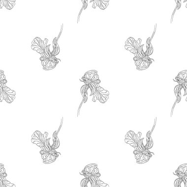 Seamless modeli. Çiçek, dal çiçek mürekkep kroki ile bitki. Şablon için bir kartvizit, afiş, poster, defter, davet, renkli kitap