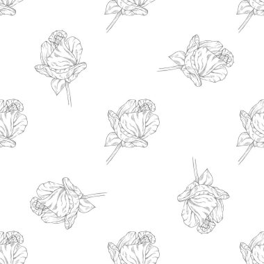 Seamless modeli. Çiçek, dal çiçek mürekkep kroki ile bitki. Şablon için bir kartvizit, afiş, poster, defter, davet, renkli kitap