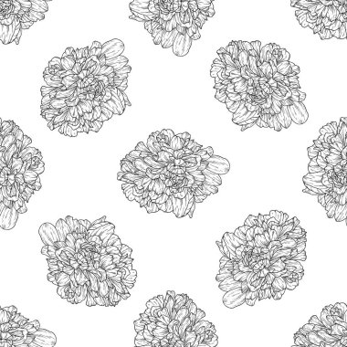 Seamless modeli. Çiçek, dal çiçek mürekkep kroki ile bitki. Şablon için bir kartvizit, afiş, poster, defter, davet, renkli kitap