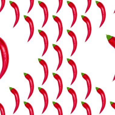 Kırmızı biber Dikişsiz desen arka plan. Bir kartvizit, afiş, poster, defter, davet, modern suluboya botanik sanat ile menü için şablon
