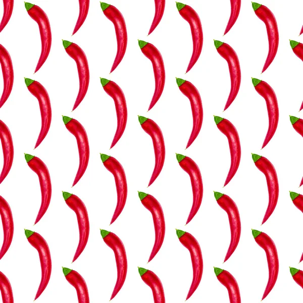 Red peppers seamless pattern background. Template for a business card, banner, poster, notebook, invitation, menu with modern watercolor botanical art — Stock Photo, Image