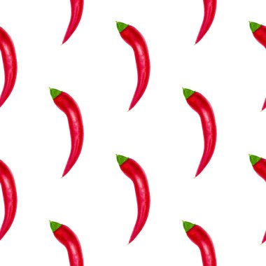 Kırmızı biber Dikişsiz desen arka plan. Bir kartvizit, afiş, poster, defter, davet, modern suluboya botanik sanat ile menü için şablon