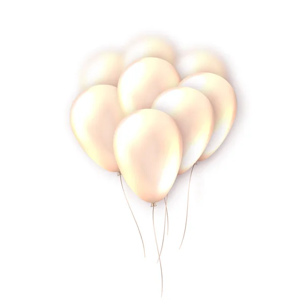 Stelletje realistische vliegende ballonnen. Decoraties voor verjaardag, jubileum, feest, bruiloft en evenement. Sjabloon voor een banner, poster, notebook, uitnodiging — Stockvector