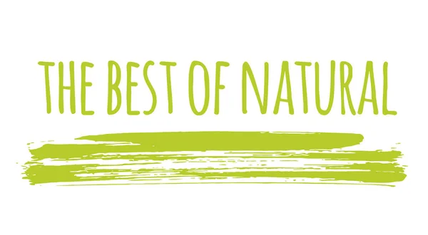 生态最好的环保天然标签, 圆形的格朗标志, 天然产品包装贴纸 — 图库矢量图片