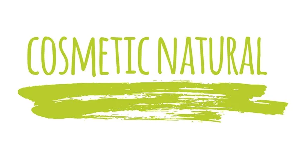 Eco étiquette cosmétique naturelle, logo rond grunge, autocollant pour emballage de produits naturels — Image vectorielle