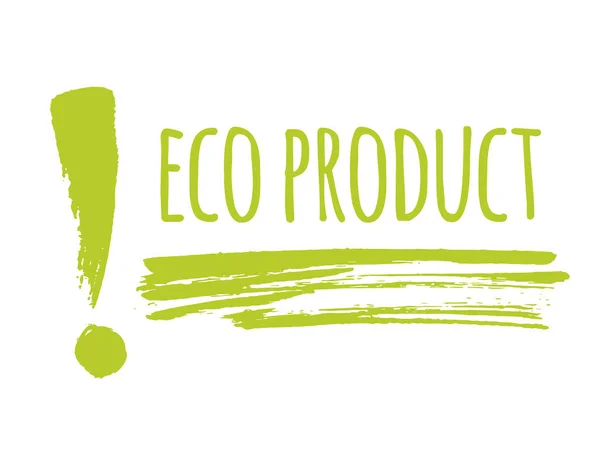 Eco rótulo do produto ecológico, logotipo grunge redondo, etiqueta para embalagens de produtos naturais — Vetor de Stock