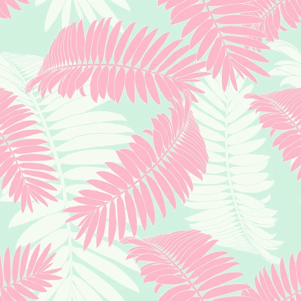 Floral seamless pattern. Palm branch ink sketch. Fashion floral print for a business card, banner, poster, wrapping, fabric, notebook, invitation — Stock Vector