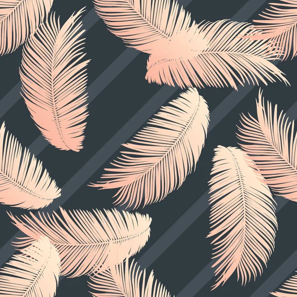 Floral seamless pattern. Palm branch ink sketch. Fashion floral print for a business card, banner, poster, wrapping, fabric, notebook, invitation. Vector — Stock Vector