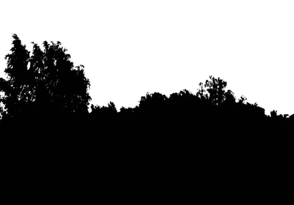 Schwarzbaumwald-Panorama-Silhouette. Karte mit Kopierraum. isoliert auf weißem Hintergrund. Vektor Natur Illustration — Stockvektor