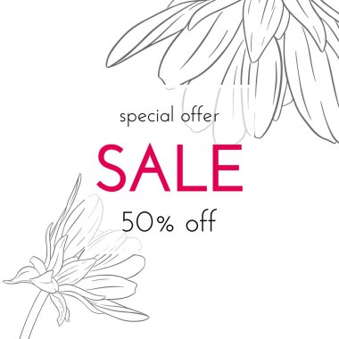 Satılık çiçek kartları. Çiçek mürekkemi çizimi