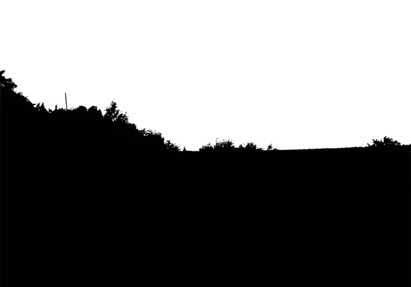 Floresta de árvore negra silhueta panorama. Cartão com espaço de cópia — Vetor de Stock