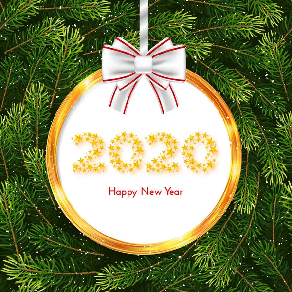 Ünnepi ajándékutalvány. Boldog új évet 2020. Vektor — Stock Vector