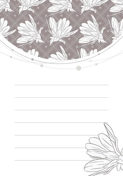 Bloemen Dagkaart Bloemeninkt Schets Fashion Print Voor Template Ontwerp Vectorillustratie — Stockvector