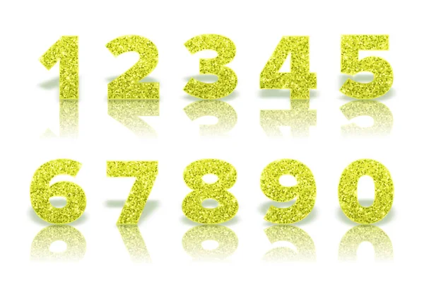 Numéros Verts Avec Réflexion Ombre Dans Style Royal Sur Fond — Image vectorielle