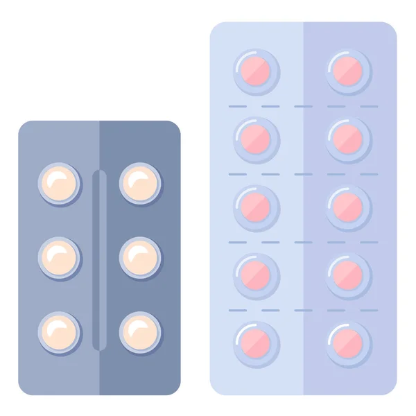 Αυτοκόλλητο Blister Λευκό Απομονωμένο Φόντο Αντιβιοτικά Για Κοινωνική Πανό Ιατρική — Διανυσματικό Αρχείο