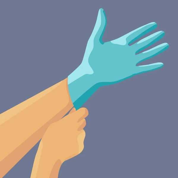 Βάζω Χειρουργικά Γάντια Γκρι Φόντο Ιατρικά Γάντια Latex Για Κοινωνικό — Διανυσματικό Αρχείο