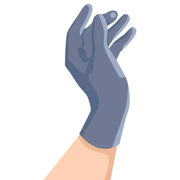 Mão Luva Cirúrgica Fundo Isolado Branco Luva Látex Para Bandeira — Vetor de Stock