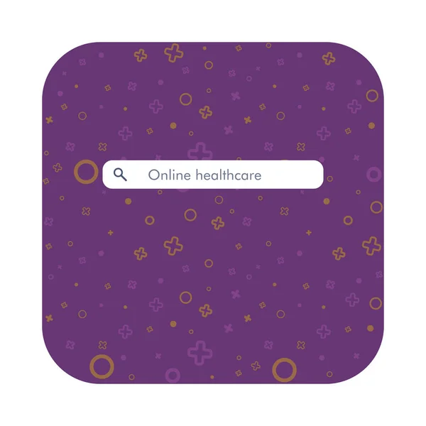 Γραμμή Αναζήτησης Στο Διαδίκτυο Βιολετί Φόντο Online Υγειονομική Περίθαλψη Για — Διανυσματικό Αρχείο