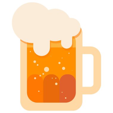 İzole edilmiş beyaz arka planda bir kupa bira. Bira fabrikası davetiye, hediye kartı, defter, el işi bira dükkanı logosu, banyo fayansı, albüm. Telefon kılıfı ya da kumaş baskı sanatı. Düz stil stok vektör illüstrasyonu