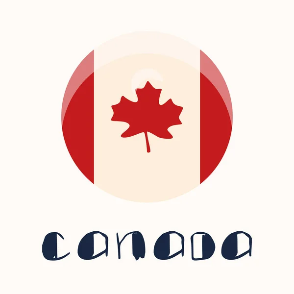 Canadian Flag White Isolated Backdrop Canada Text Maple Leaf Invitation — Stock Vector