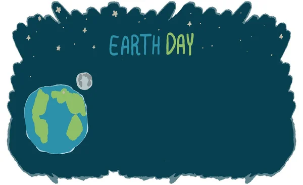Tag Der Erde Plakat Auf Weißem Hintergrund Isoliert Erde Mit — Stockvektor