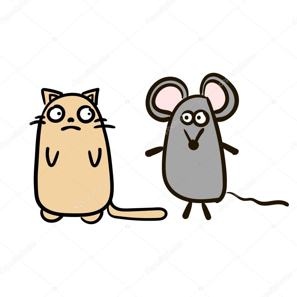 Very Cute Cat With Mouse Hand Drawn In Cartoon Style Animal Wildlife Kitten Flat Vector Illustration Kawaii Cat Card Sketch For T Shirt Design School Books Greeting Cards Posters Premium Vector Very Cute Cat With Mouse Hand Drawn In Cartoon Style Animal Wildlife Kitten Flat Vector Illustration Kawaii Cat Card Sketch For T Shirt Design School Books Greeting Cards Posters Premium Vector