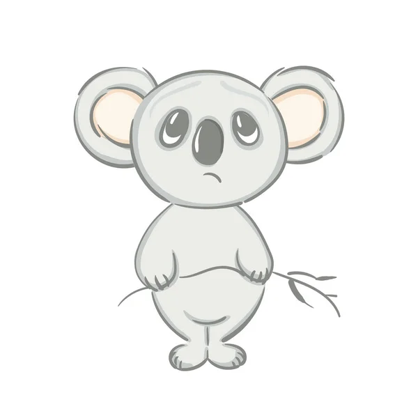Personaje Dibujos Animados Koala Dibujado Mano Oso Koala Animal Dibujo — Vector de stock