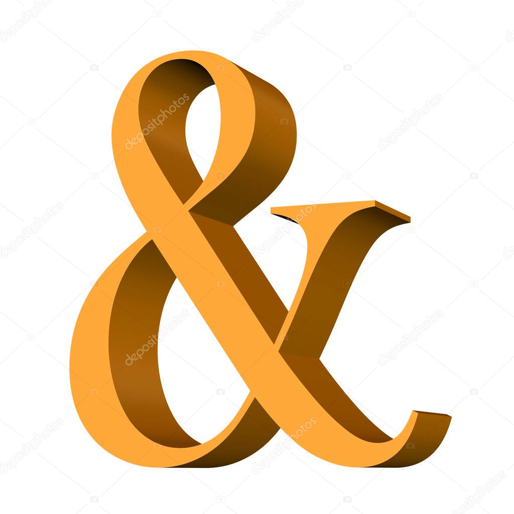 Ampersand, symbol in a 3D illustration