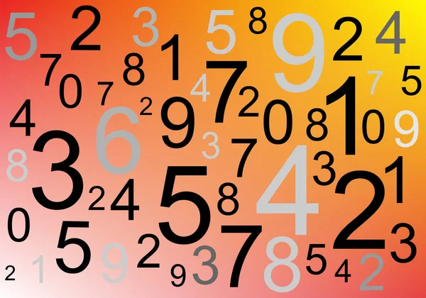 Many Digits Colorful Background One Illustration — Stock Photo, Image