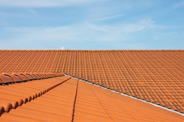 Building Roof Red Tiles — Stock Photo, Image